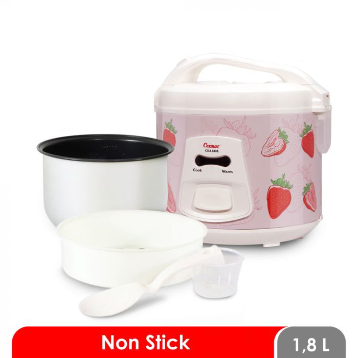 Cosmos Rice Cooker Non Stick Strawberry Series 1,8 L - CRJ-3302S | CRJ3302S